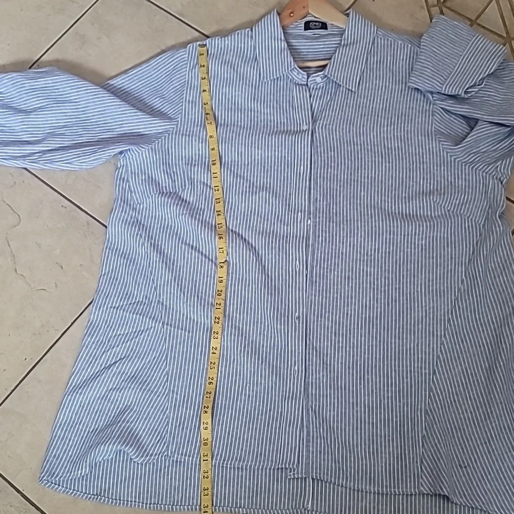 Jones NY Signature Long  Tunic Shirt Dress 60% Linen Plus SZ 3XLT - Picture 13 of 16